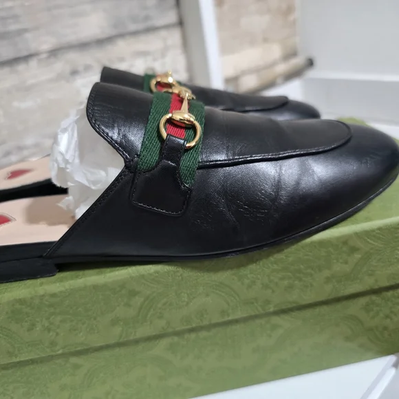 Gucci Women's Black Leather Princetown Horsebit Mule - Picture 8 of 8